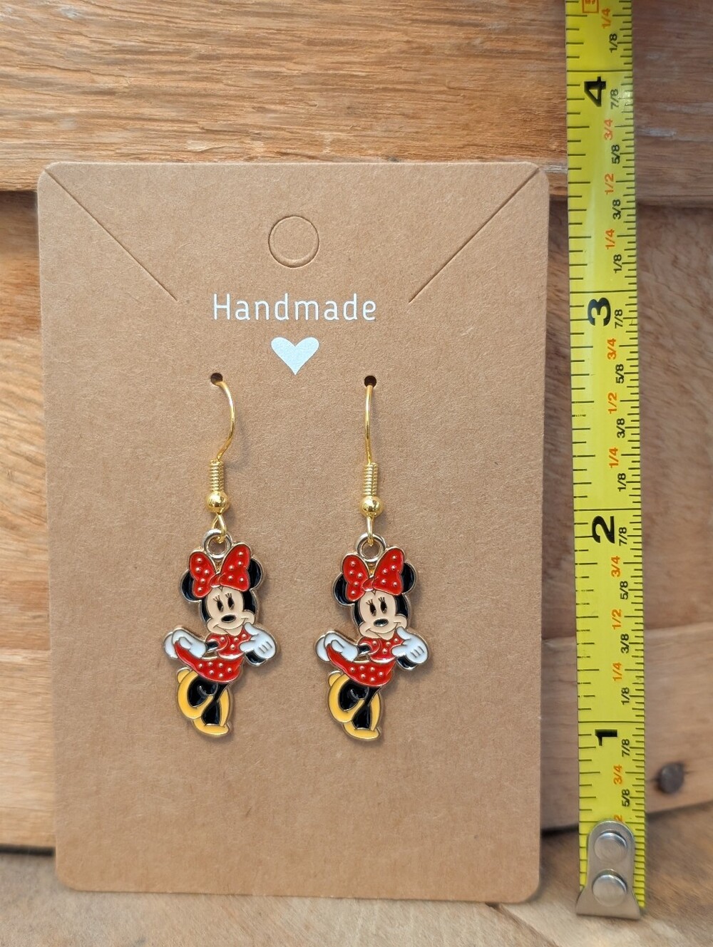 Disney's Minnie Mouse Enamel Metal Earrings NEW
